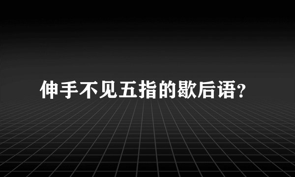 伸手不见五指的歇后语?