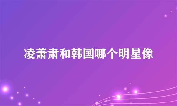 凌萧肃和韩国哪个明星像