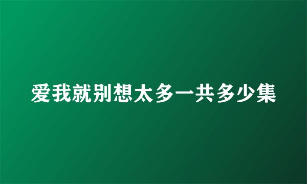 爱我就别想太多一共多少集