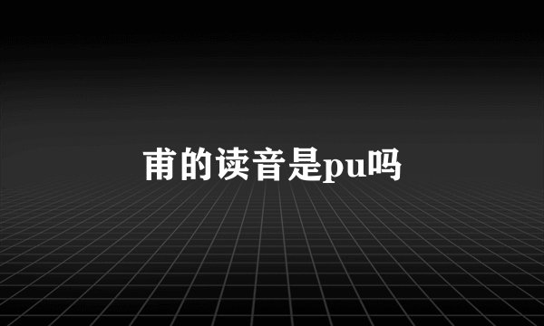 甫的读音是pu吗