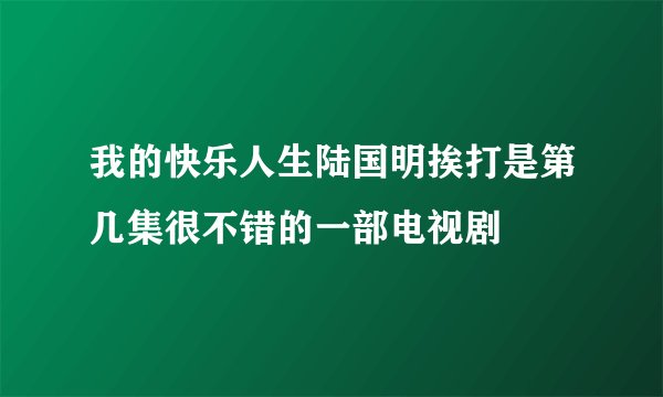 我的快乐人生陆国明挨打是第几集很不错的一部电视剧