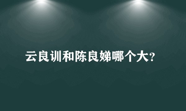 云良训和陈良娣哪个大？
