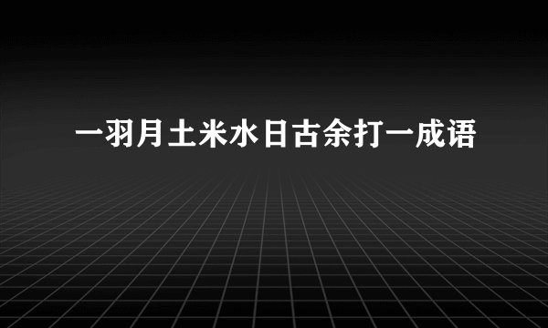 一羽月土米水日古余打一成语