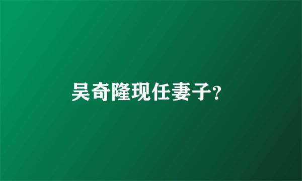 吴奇隆现任妻子？