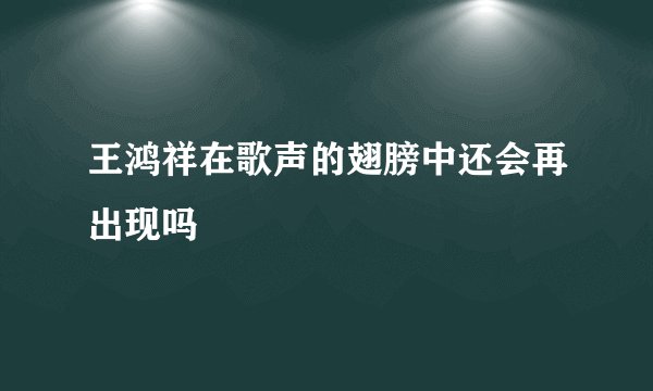 王鸿祥在歌声的翅膀中还会再出现吗