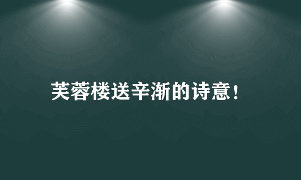 芙蓉楼送辛渐的诗意！
