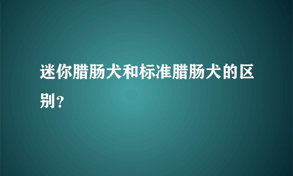 迷你腊肠犬和标准腊肠犬的区别?
