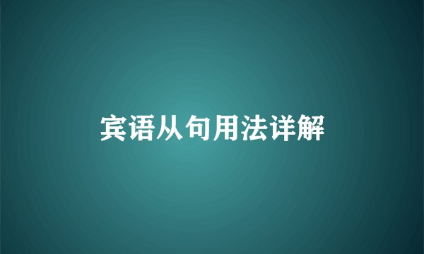 宾语从句用法详解
