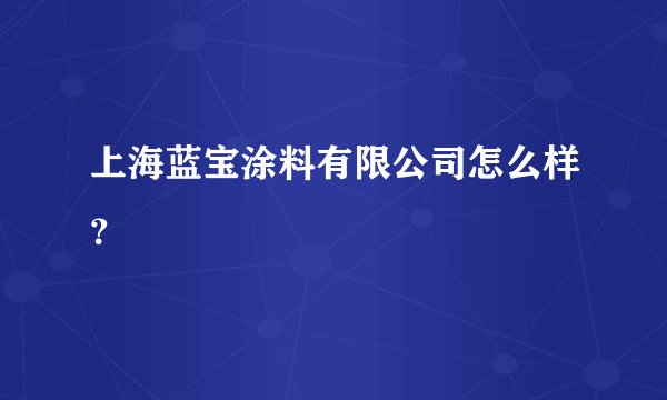 上海蓝宝涂料有限公司怎么样？