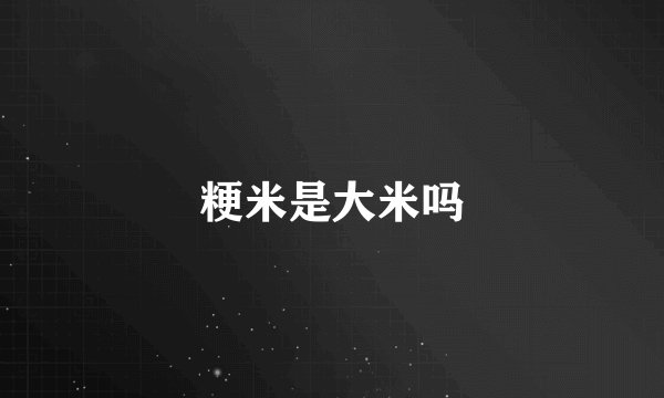 粳米是大米吗
