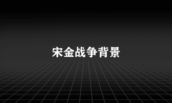 宋金战争背景