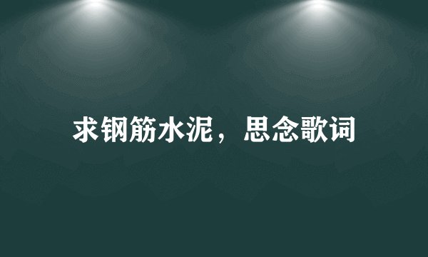 求钢筋水泥，思念歌词