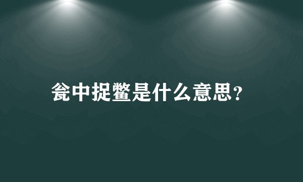 瓮中捉鳖是什么意思？