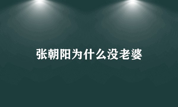 张朝阳为什么没老婆