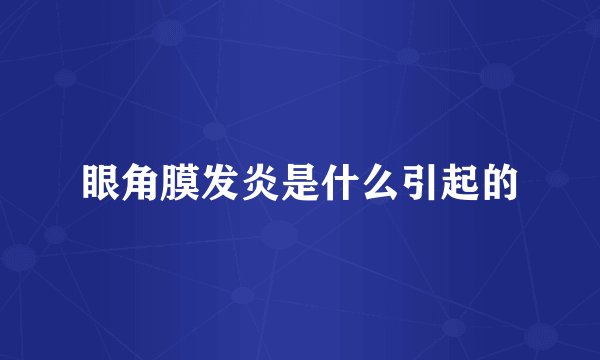 眼角膜发炎是什么引起的