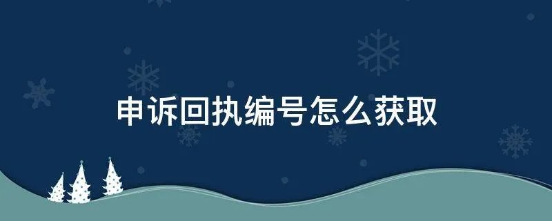 申诉回执编号怎么获取