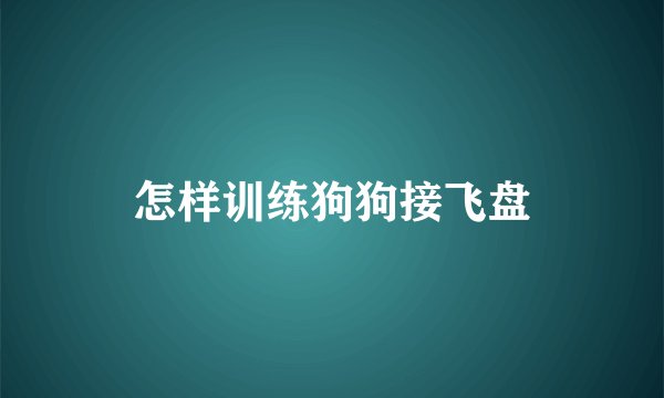 怎样训练狗狗接飞盘