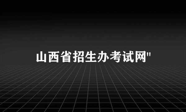 山西省招生办考试网
