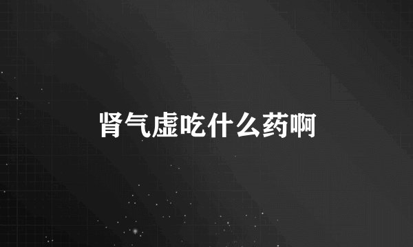 肾气虚吃什么药啊