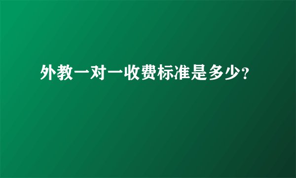 外教一对一收费标准是多少?