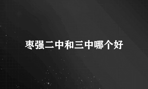 枣强二中和三中哪个好