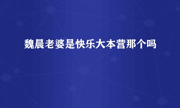 魏晨老婆是快乐大本营那个吗