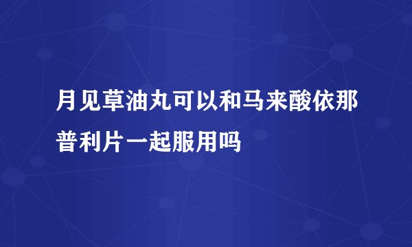 月见草油丸可以和马来酸依那普利片一起服用吗