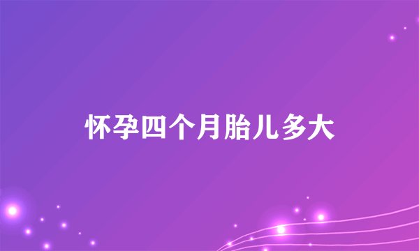 怀孕四个月胎儿多大