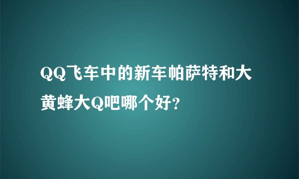 QQ飞车中的新车帕萨特和大黄蜂大Q吧哪个好？