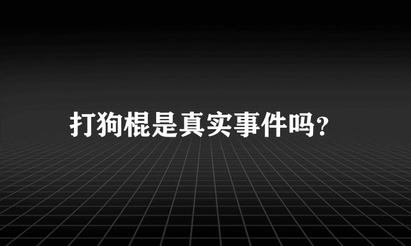 打狗棍是真实事件吗？