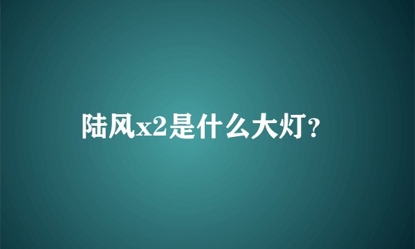 陆风x2是什么大灯？