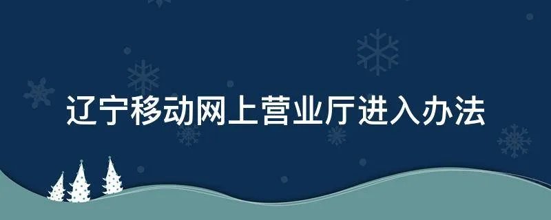 辽宁移动网上营业厅进入办法