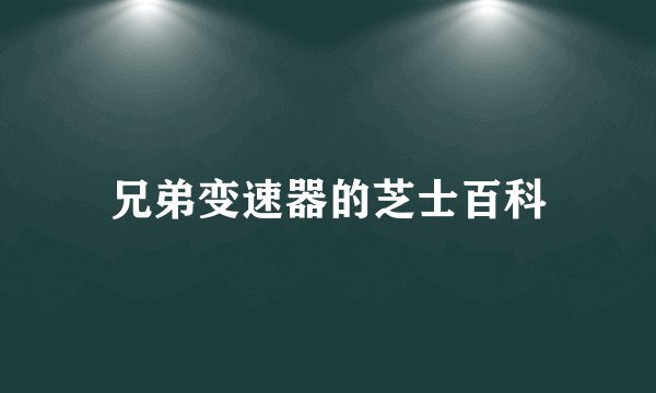 兄弟变速器的芝士百科