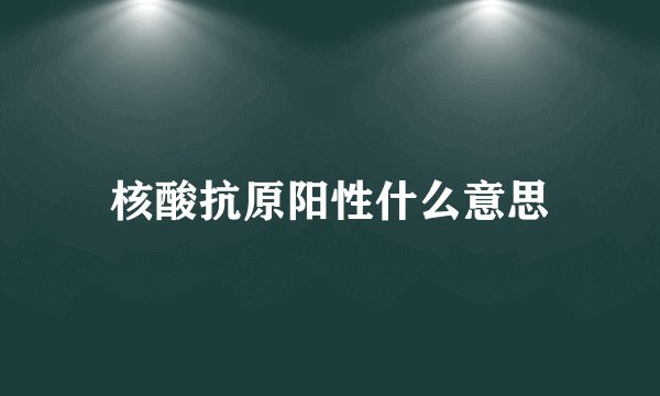 核酸抗原阳性什么意思