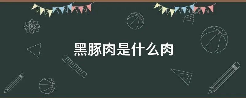 黑豚肉是什么肉