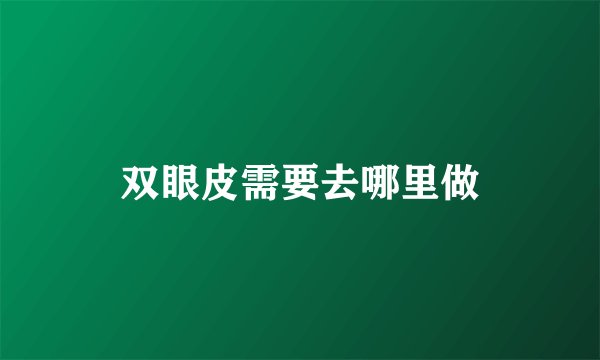 双眼皮需要去哪里做
