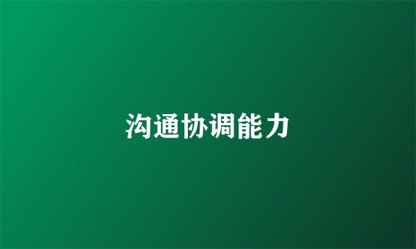 沟通协调能力