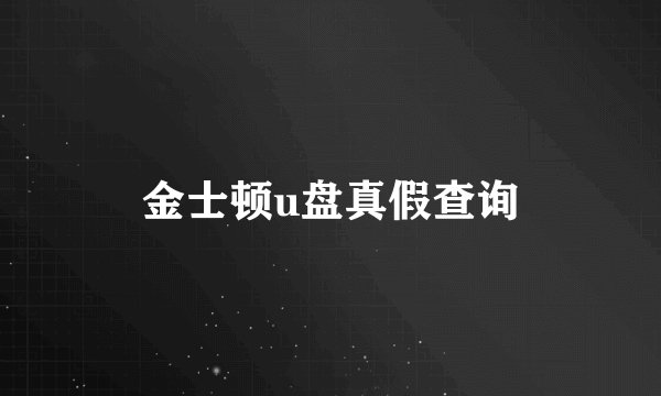 金士顿u盘真假查询