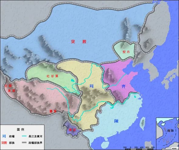 南北朝地图——中国古代南北朝地图