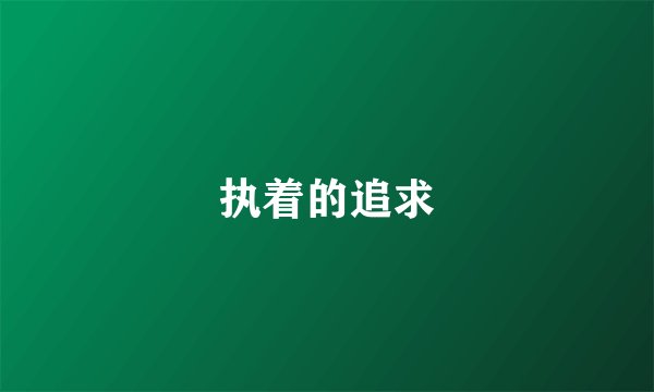 执着的追求