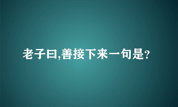 老子曰,善接下来一句是？