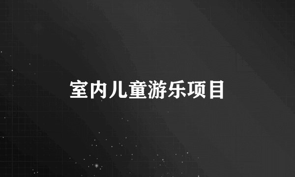 室内儿童游乐项目