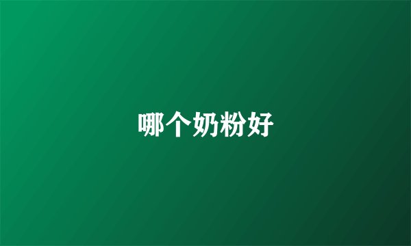 哪个奶粉好