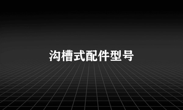 沟槽式配件型号