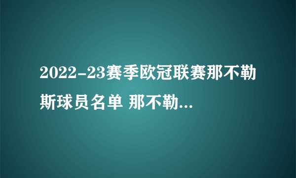 2022-23赛季欧冠联赛那不勒斯球员名单 那不勒斯2022欧冠阵容