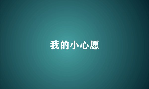 我的小心愿