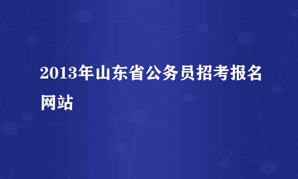 2013年山东省公务员招考报名网站