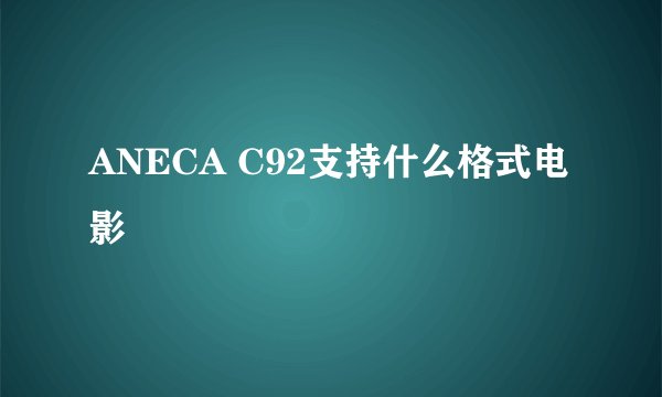 ANECA C92支持什么格式电影