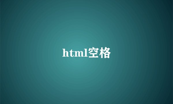 html空格