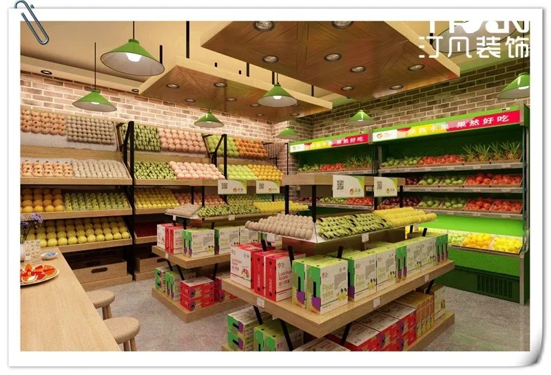 汀凡装饰设计作品|水果超市设计装饰公司：合肥汀凡装饰建筑面积...